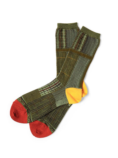 Kapital 144 Yarns TWEED CLOTH Navajo Socks - Khaki