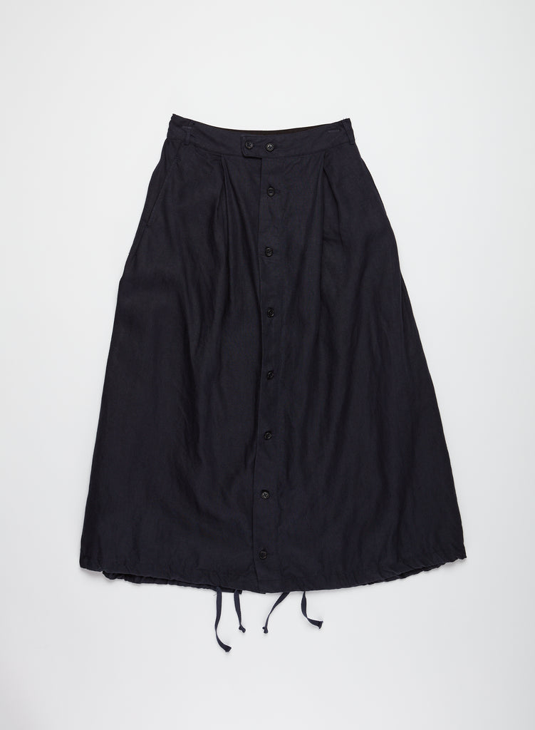 Engineered Garments Tuck Skirt - Navy Linen Twill