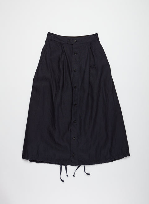 Engineered Garments Tuck Skirt - Navy Linen Twill