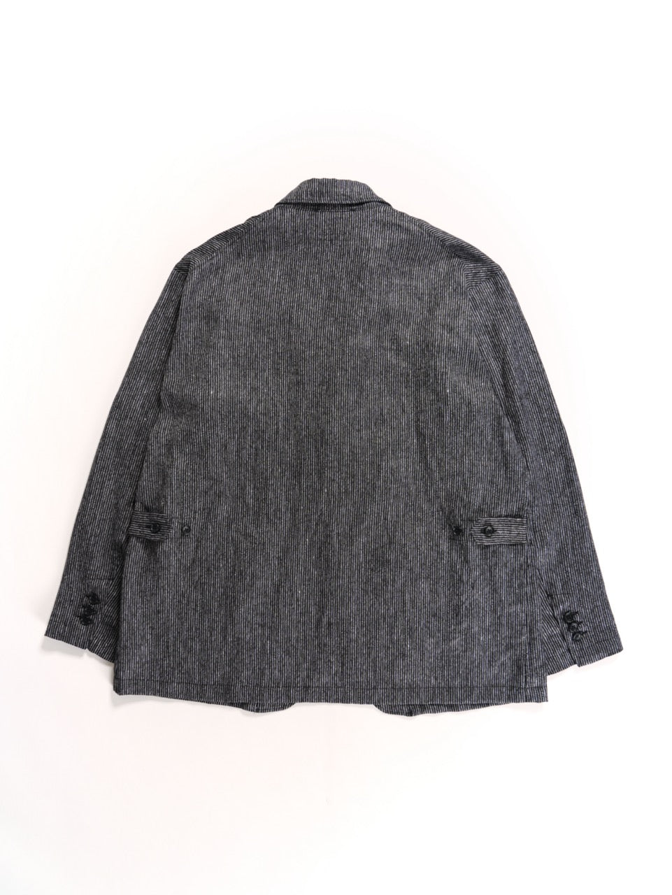 Engineered Garments Loiter Jacket - Black/Grey Linen Stripe