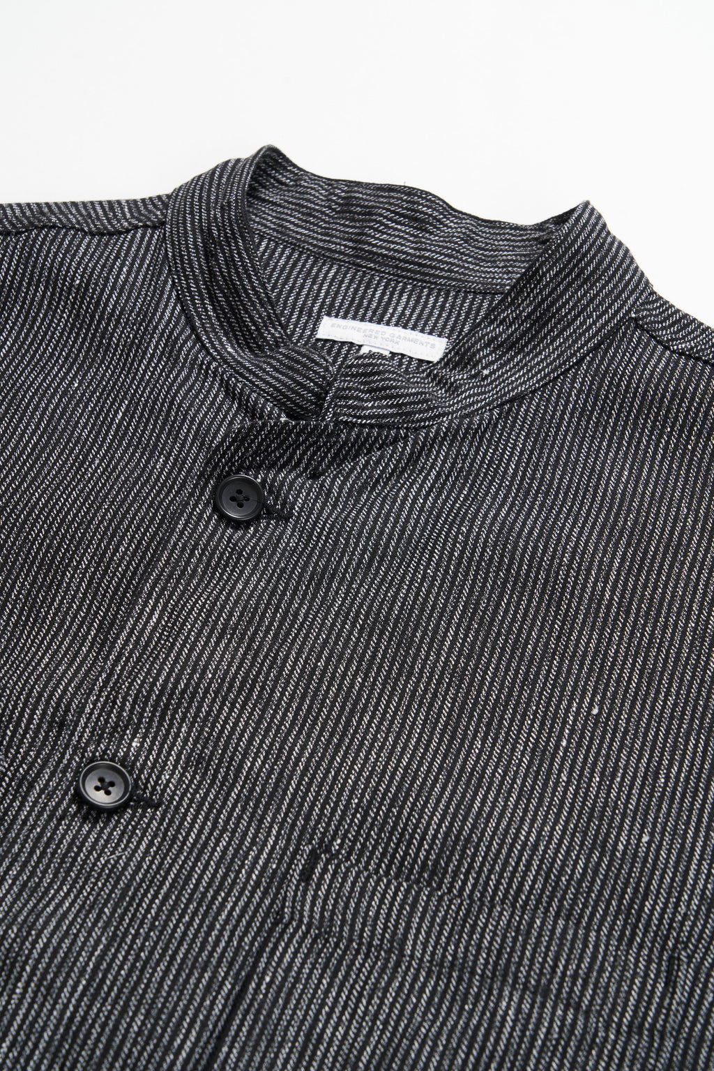 Engineered Garments Dayton Shirt - Black/Grey Linen Stripe