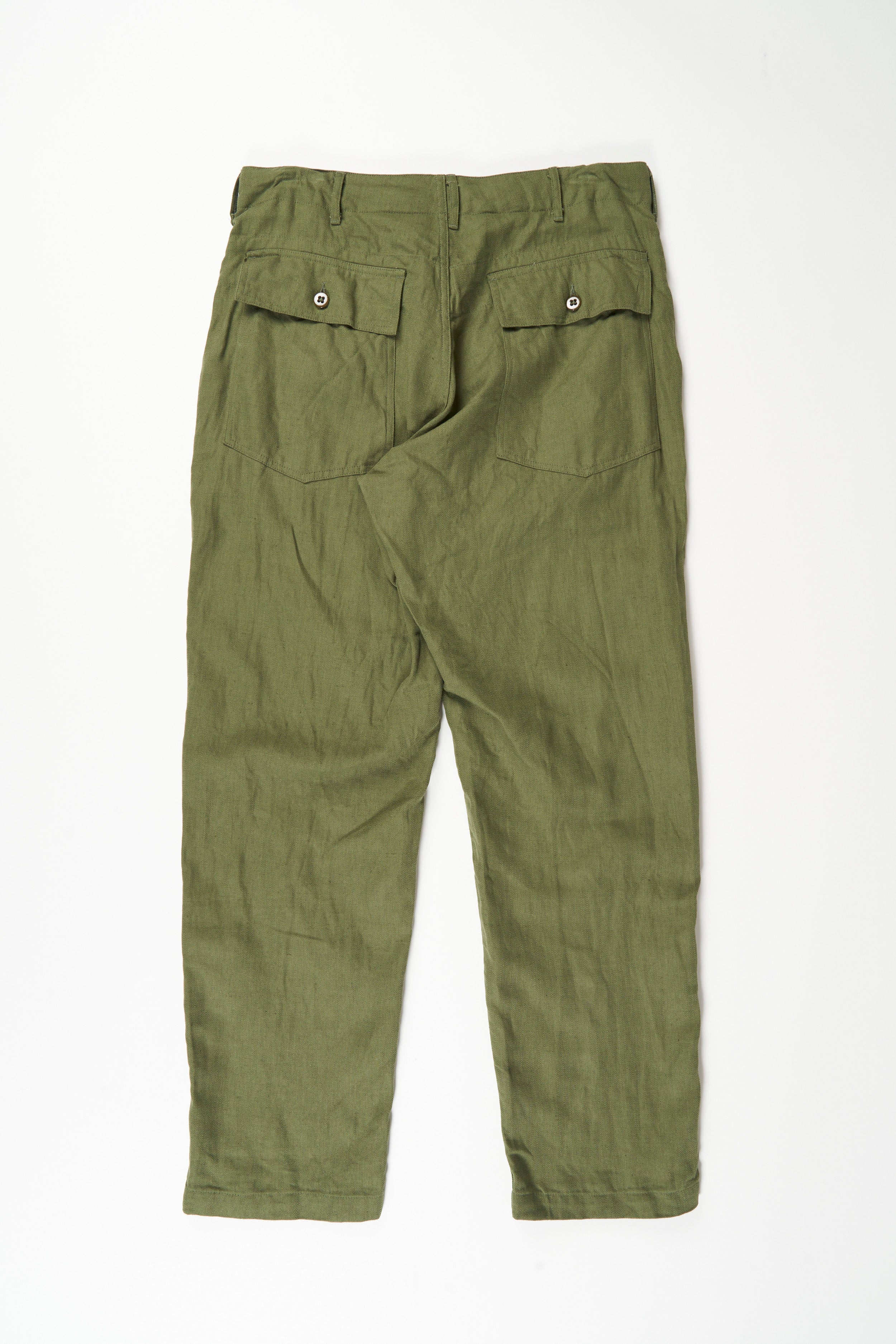 Engineered Garments Fatigue Pant - Olive Cotton Hemp Satin – Totem