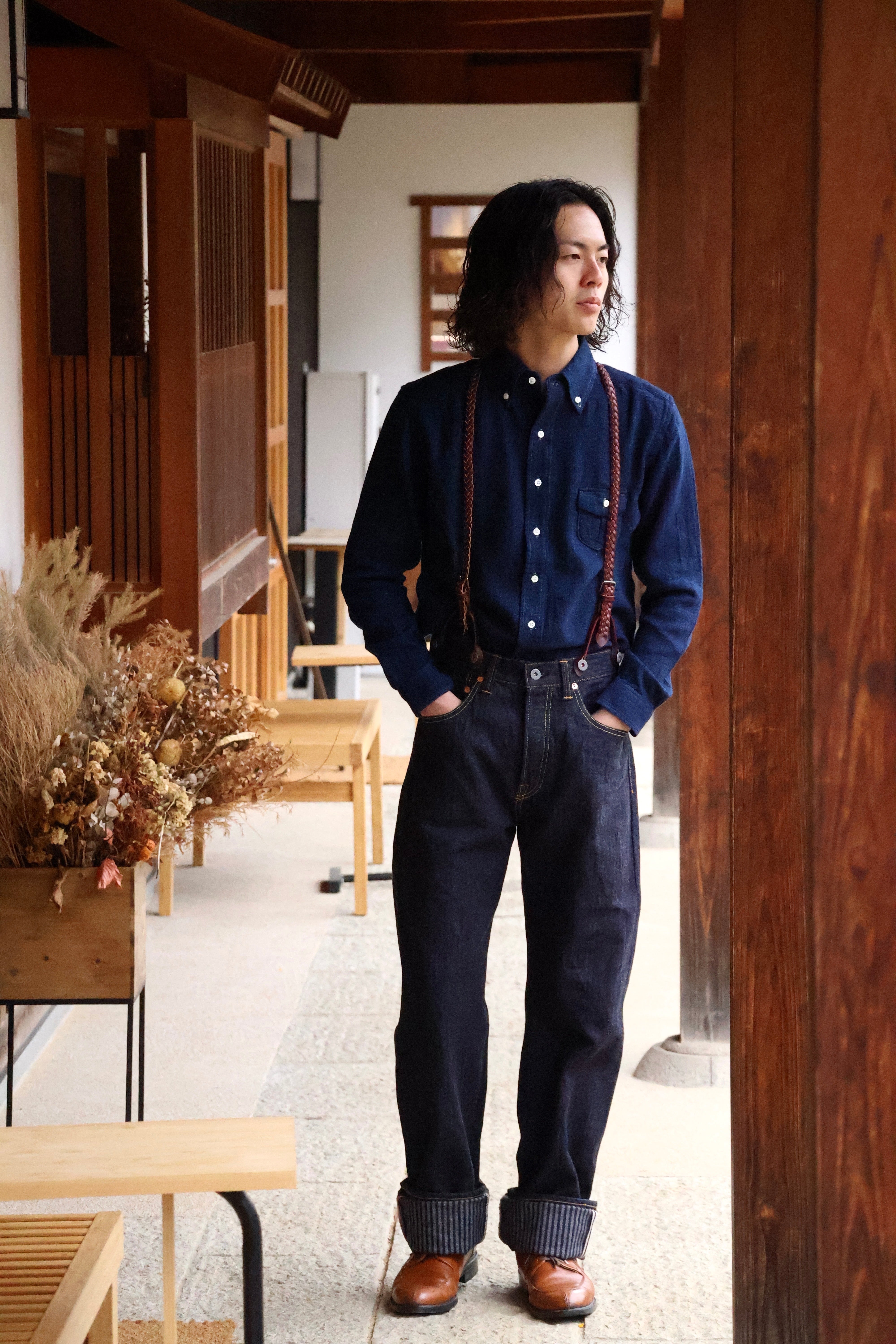 Graph Zero Standard Button-down L/S Shirt - Indigo – Totem Brand Co.