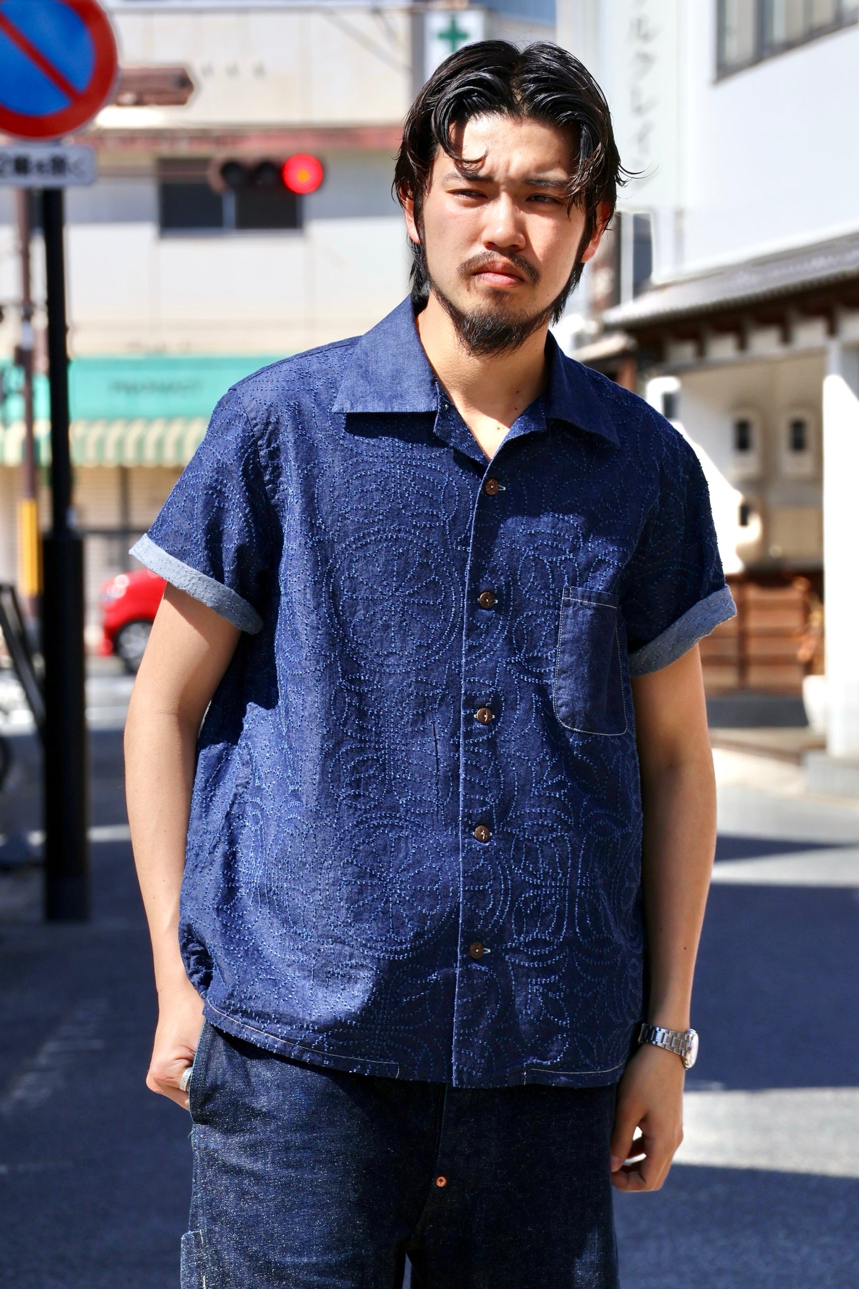 革 レザー ✯ Tシャツ 飾り タグ  ✯ 手染め グラデーション ALOHA Graph Zero Aloha Shirt - Flower – Totem Brand Co.