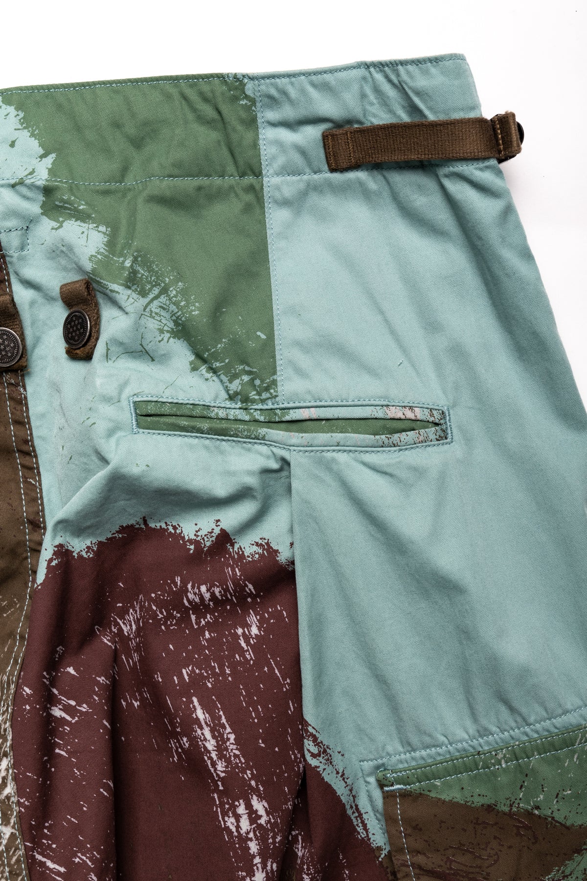 Kapital Combed Burberry BRUSH-CAMO JUMBO Cargo Pants - Turquoise