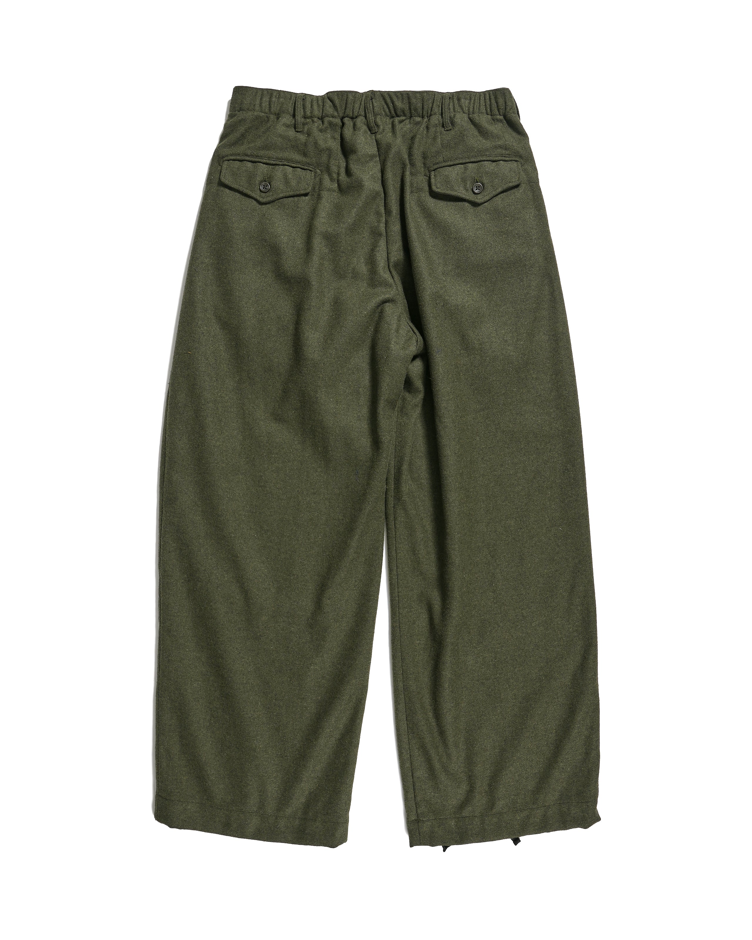 Engineered Garments Oxford Pants - Olive Solid Poly Wool Flannel