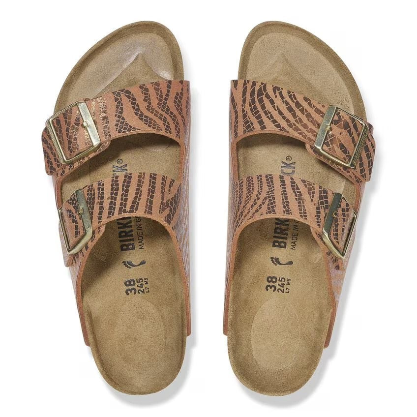 Birkenstock - Arizona Synthetics - Pecan Zebra – Totem Brand Co. Birkenstock - Arizona Synthetics - Pecan Zebra – Totem Brand Co.