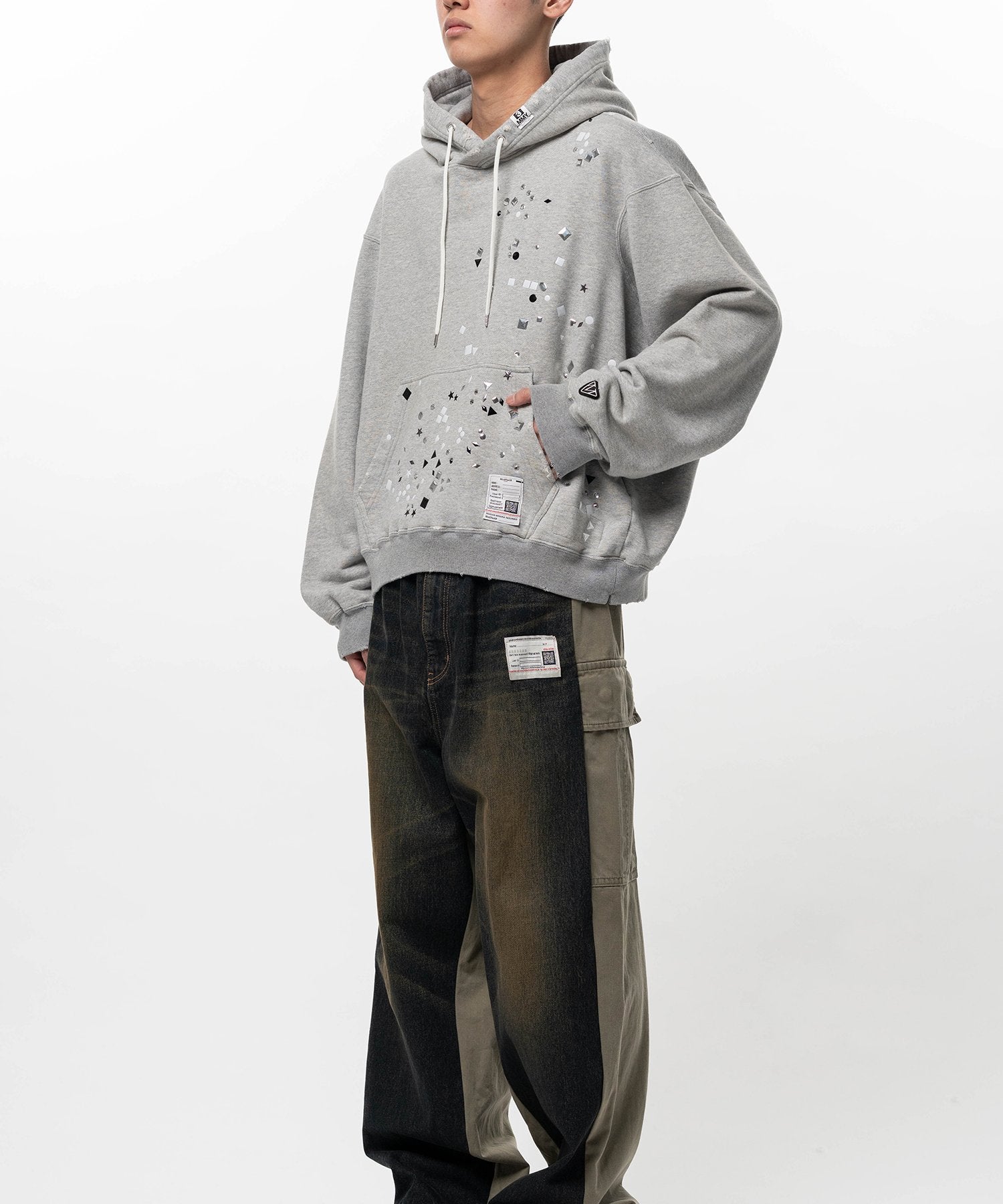 Maison Mihara Yasuhiro Embellished Hoodie - Gray – Totem Brand Co.