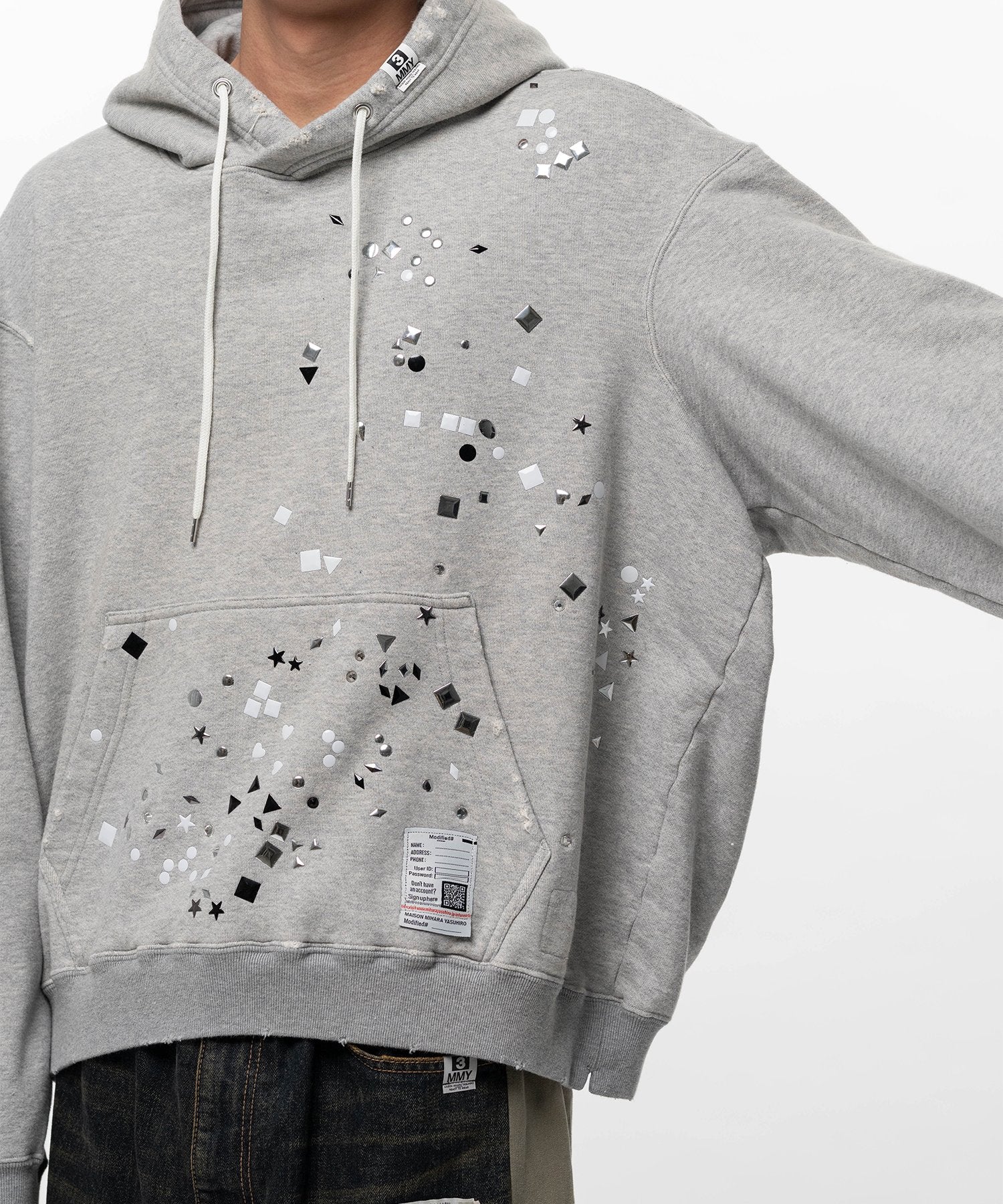 Maison Mihara Yasuhiro Embellished Hoodie - Gray – Totem Brand Co. Maison Mihara Yasuhiro Embellished Hoodie - Gray – Totem Brand Co.