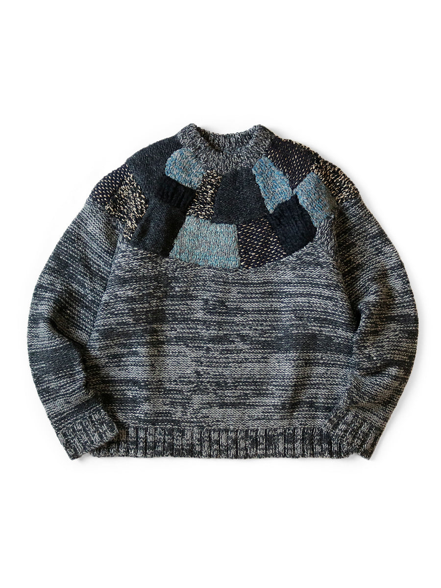 Kapital 3G Wool Hand Knit TUGIHAGI Crew Sweater -  Black