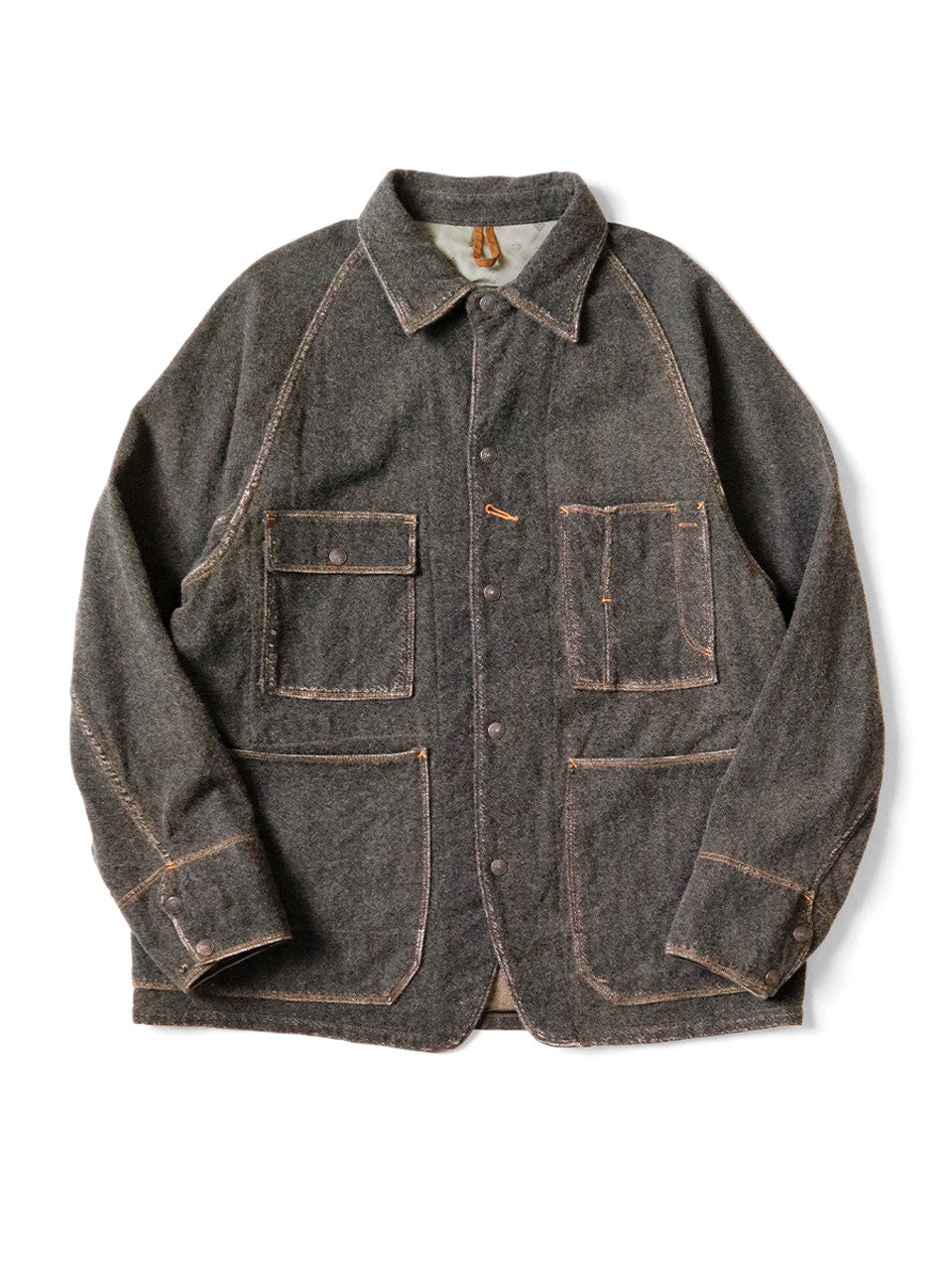 USED KAPITAL キャピタル オルテガ エプロン Kapital Twill Aging Wool Cactus Coverall - Charcoal – Totem Brand Co.