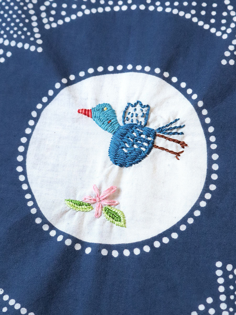Kapital Fastcolor Selvedge Bandanna (MAGPIE Embroidery) - Navy