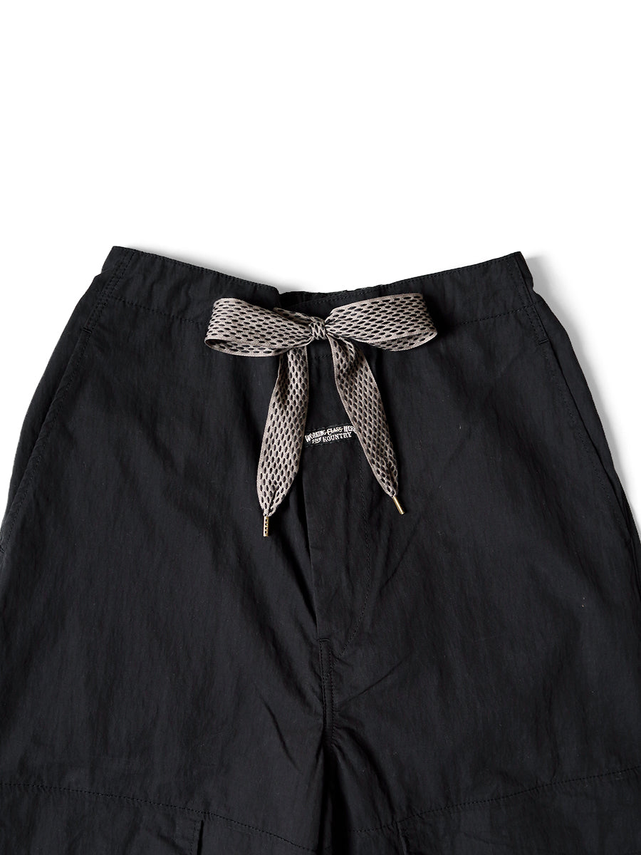 Kapital Rip Stop NOUVELLE Shuttle Pants - Black x Orange