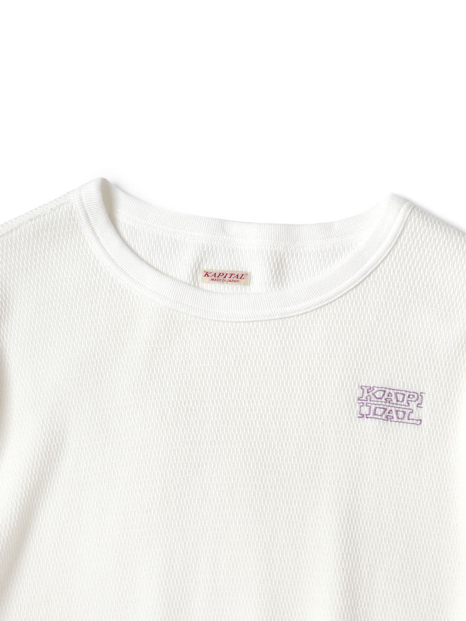 Kapital - Waffle Jersey Long Sleeve T-Shirt - White – Totem Brand Co.