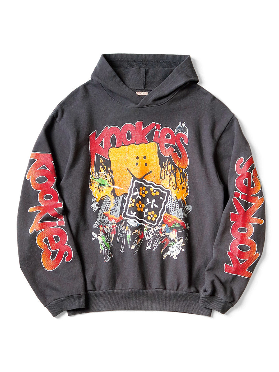 KAPITAL スタッズフード　3 Kapital SWT Knit THRILLER Damaged Hoodie (STUDS) (Black) - UNION