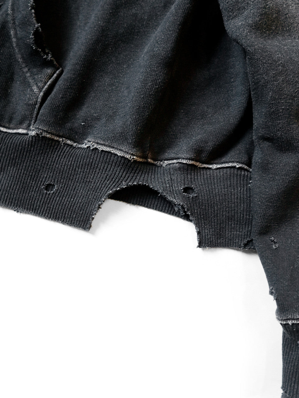 Kapital SWT Knit THRILLER Damaged Hoodie (STUDS) - Black – Totem