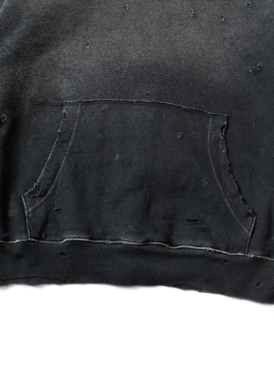 Kapital SWT Knit THRILLER Damaged Hoodie (STUDS) - Black – Totem
