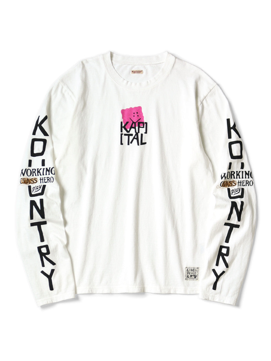 Kapital 20/-Jersey Crew Long Sleeve T (PECKISH KAP) - Pink – Totem