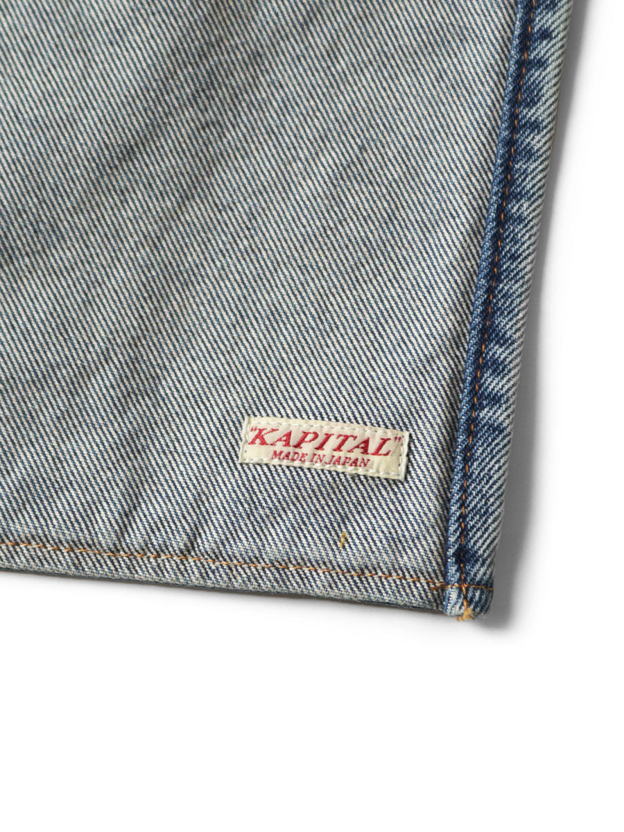 Kapital - 13oz Denim Damaged Short AD Apron (GUIDING LIGHT
