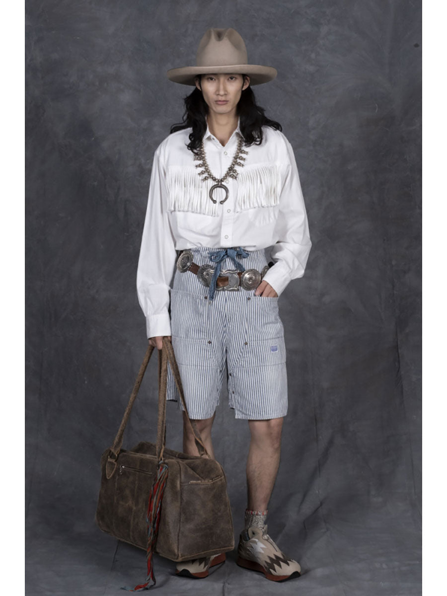 KAPITAL 10oz ヒッコリーWニー イージーショーツ Kapital 10oz Hickoree W-Knee EASY Short Pants - Hickoree – Totem