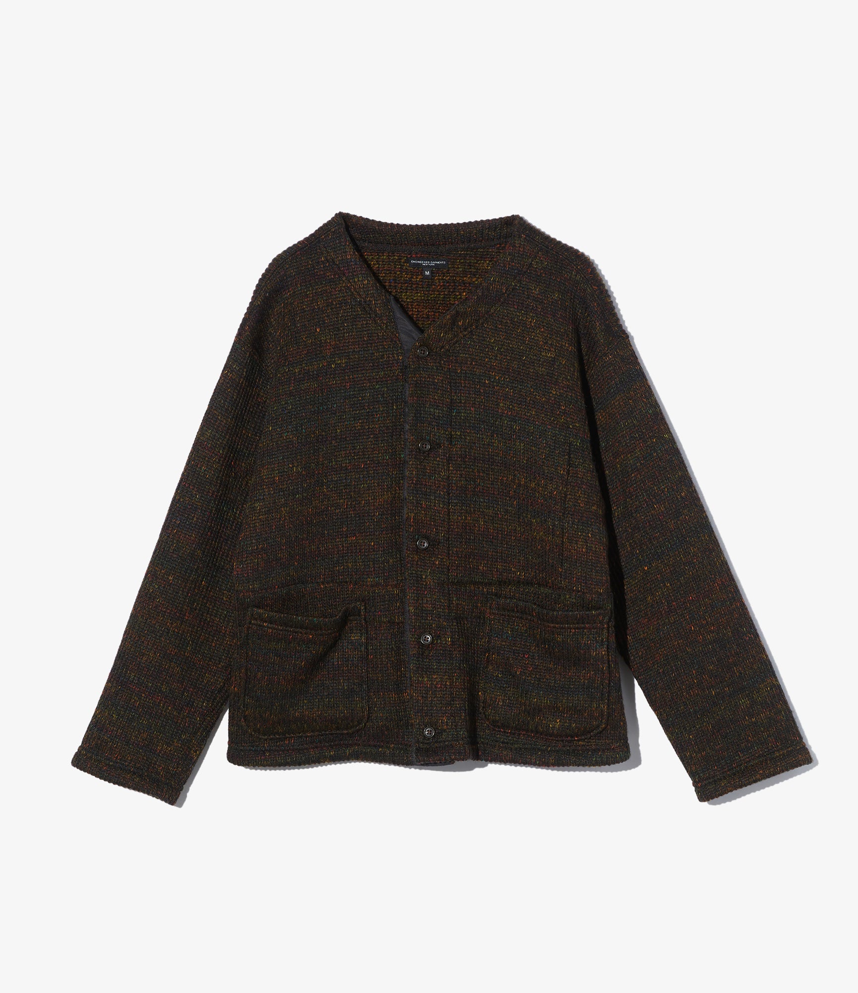 Engineered Garments Knit Cardigan - Brown Wool Poly Nep Sweater