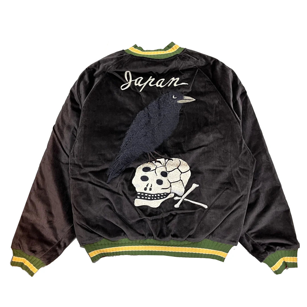 90s 爆裂爛漫娘 酒呑童子 別珍 velvet souvenir jacket Vintage Purple