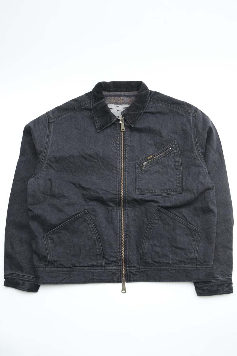 KAPITAL BONEライニング リバーシブルZIP UP ワークJKT Kapital 14oz Denim BONE Lining Reversible ZIP-UP Work JKT | Black