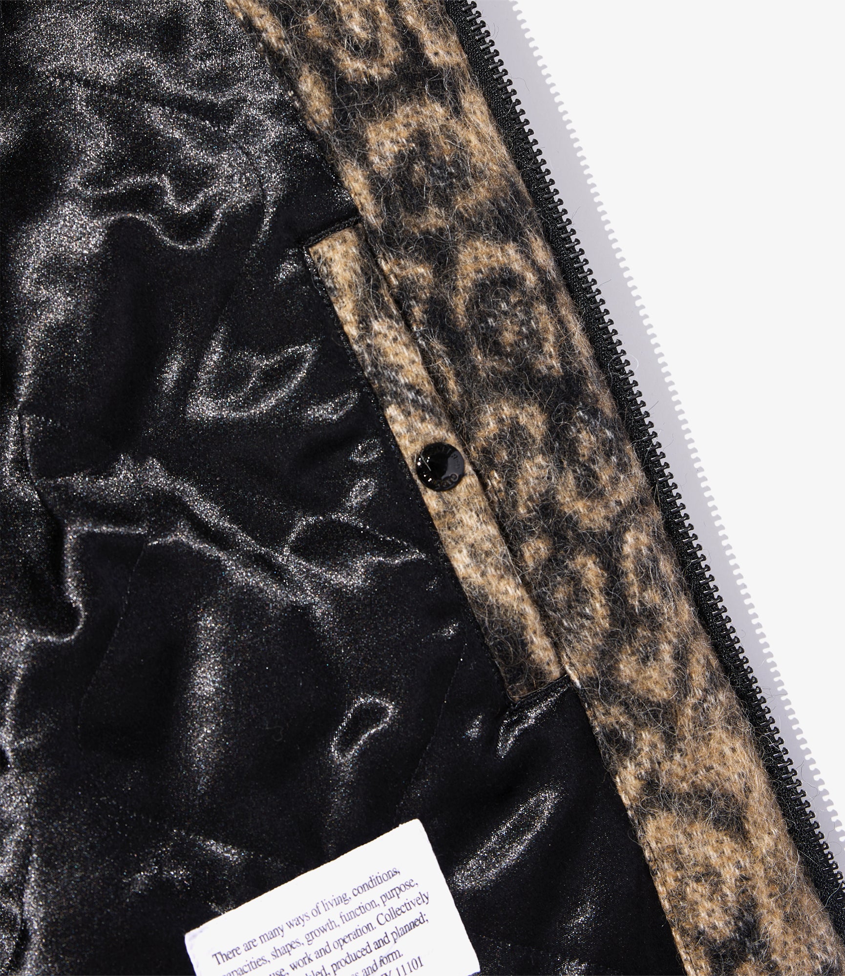 Engineered Garments LL Jacket - Brown Wool Poly Leopard Jacquard