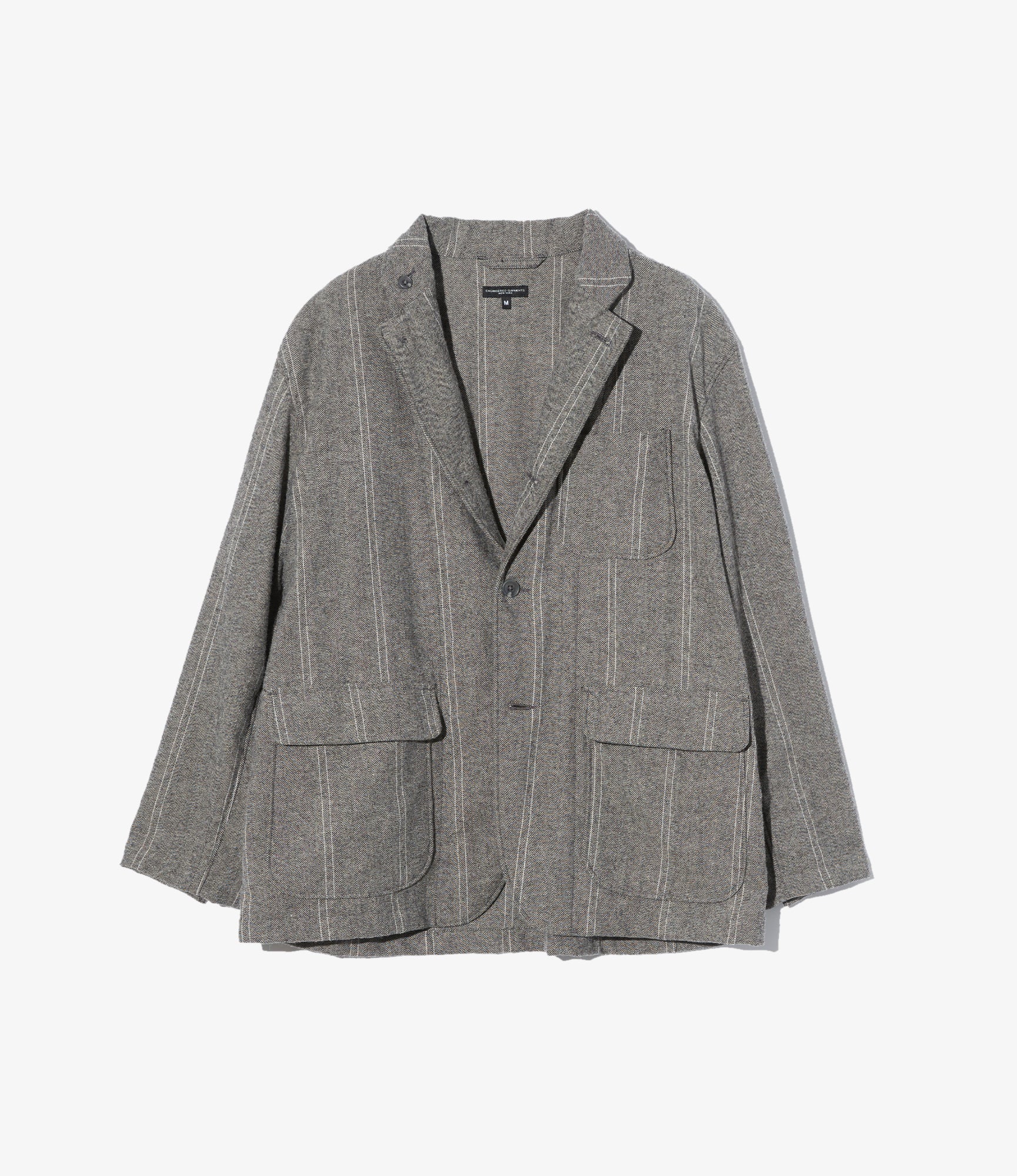 ジャケット・アウター Engineered Garments Loiter Jacket Engineered Garments Loiter Jacket - Lt. Grey Wool Striped HB