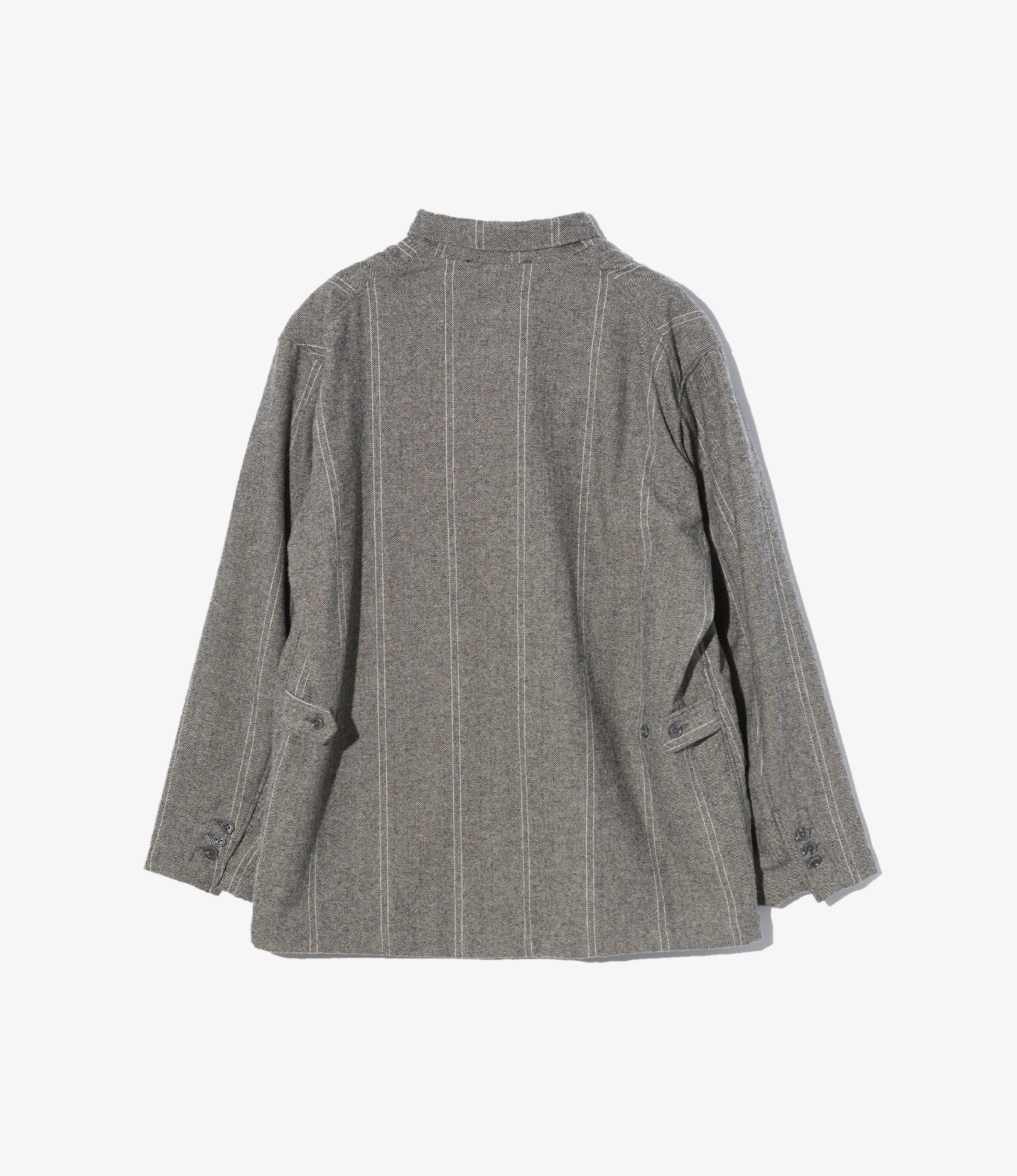 Engineered Garments Loiter Jacket - Lt. Grey Wool Striped HB