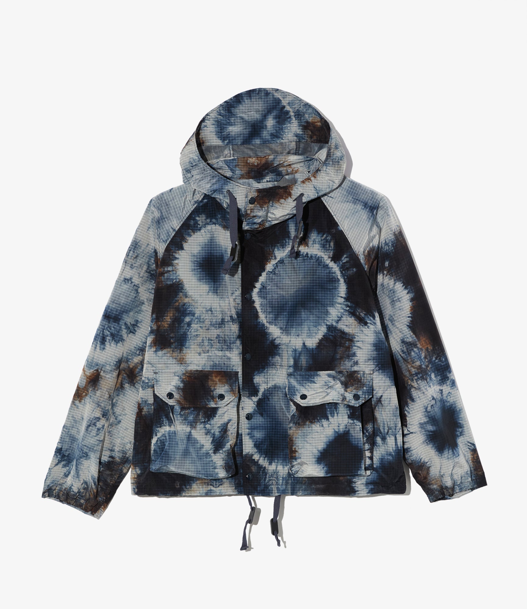 ※週末価格 Engineered Garments LT Parka パーカー Engineered Garments Light Parka - Navy Nylon Tie Dye Print Ripstop