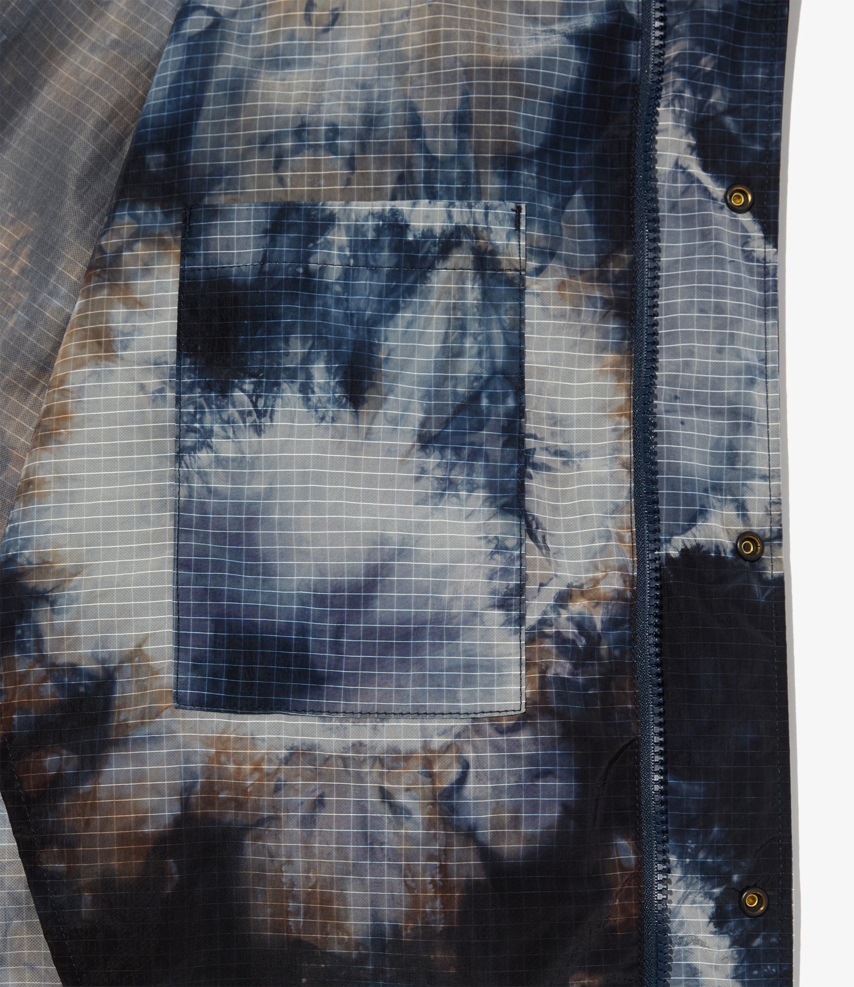 Engineered Garments Light Parka - Navy Nylon Tie Dye Print Ripstop
