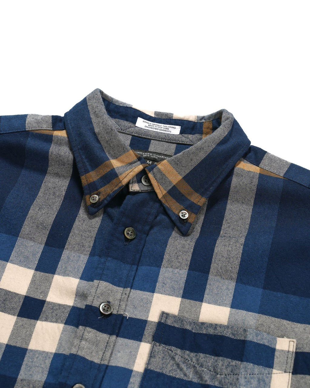 Engineered Garments 19th Century BD Shirt Cotton Big Plaid- Navy