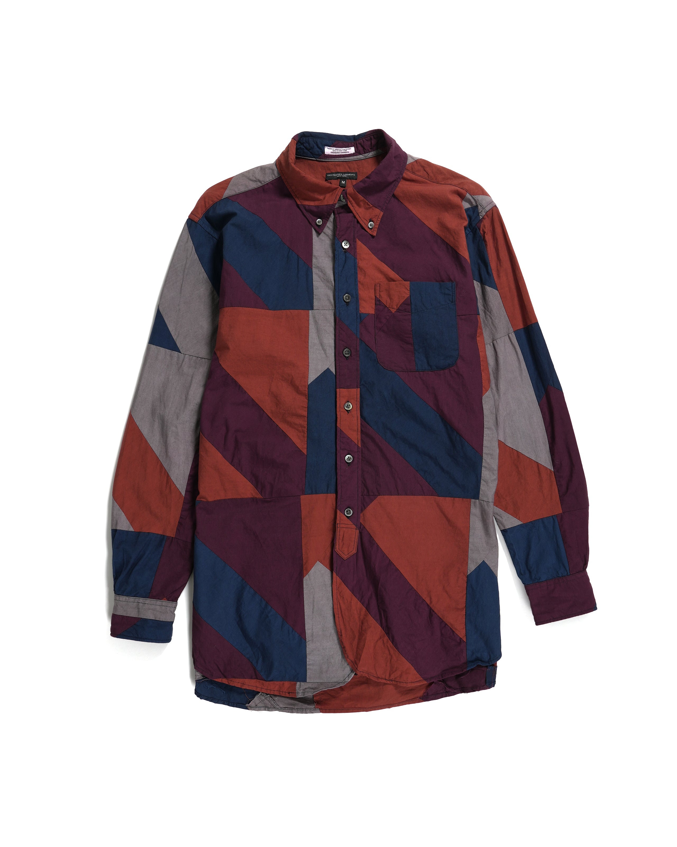 Engineered Garments 19 Century BD Shirt - Burgundy Cotton Geo