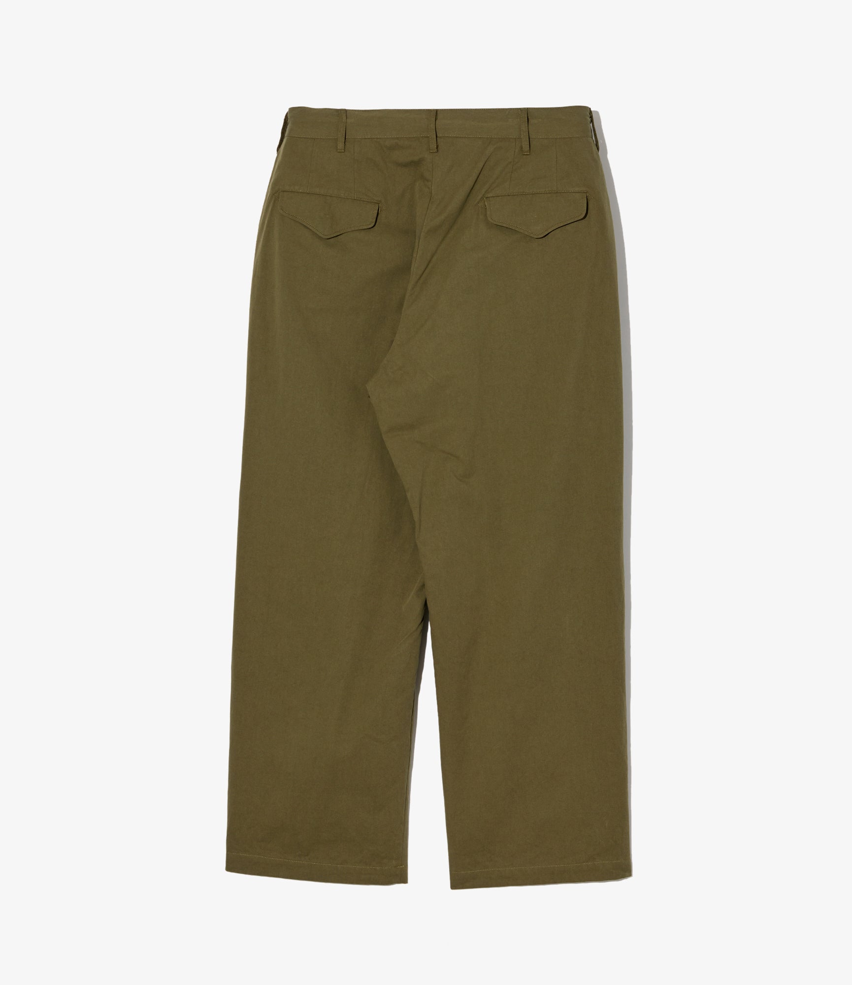 Engineered Garments Officer Pant - Olive Cotton Sanded Cloth