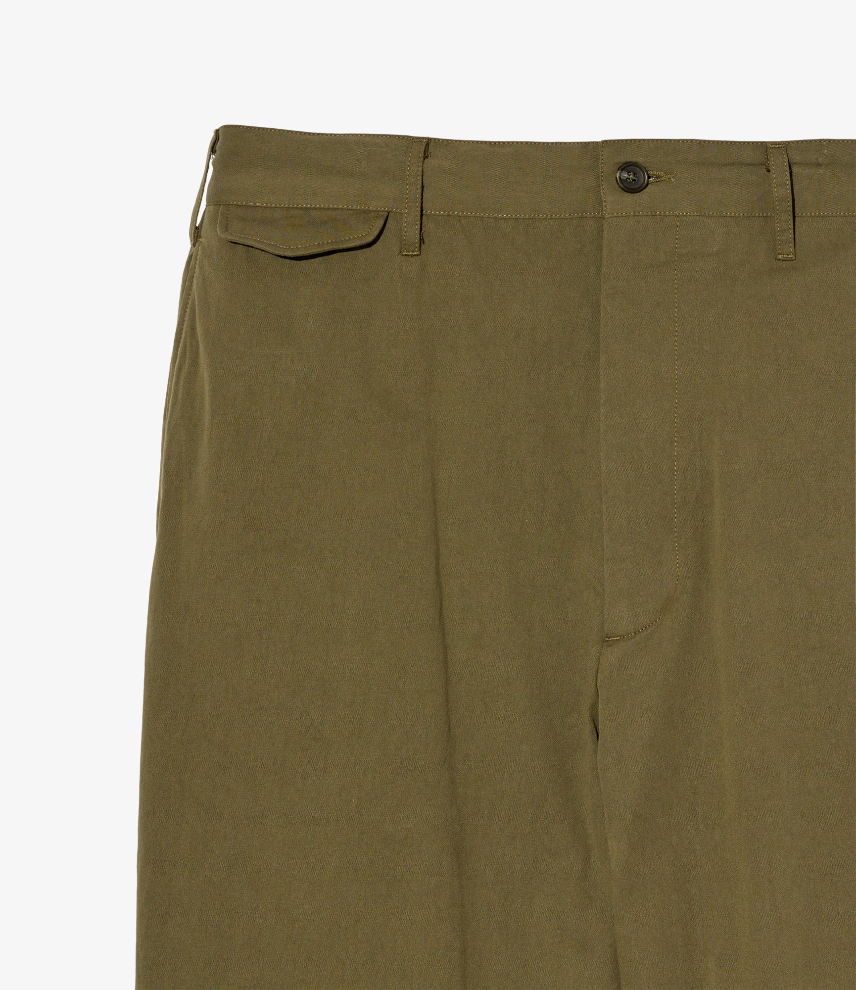 Engineered Garments Officer Pant - Olive Cotton Sanded Cloth