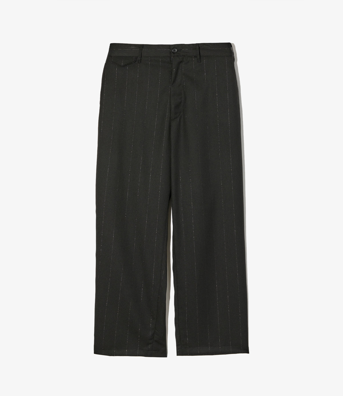 Engineered Garments Officer Pant - Black Polyester Lurex Stripe 