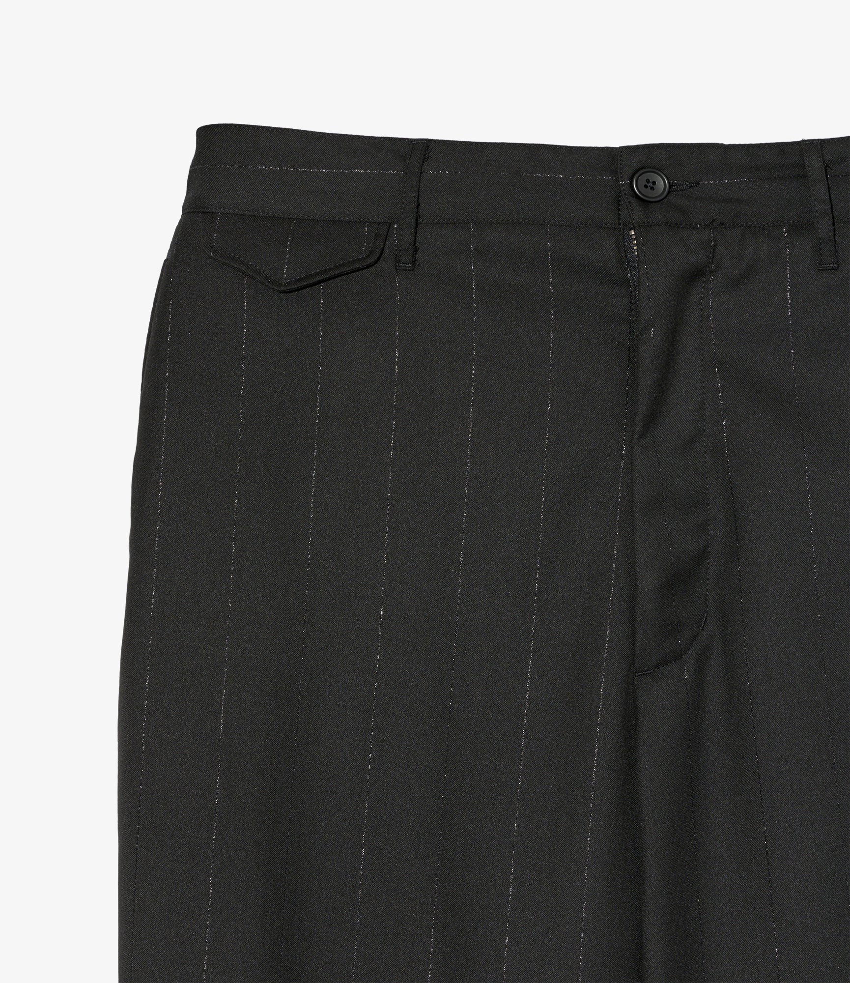 Engineered Garments Officer Pant - Black Polyester Lurex Stripe