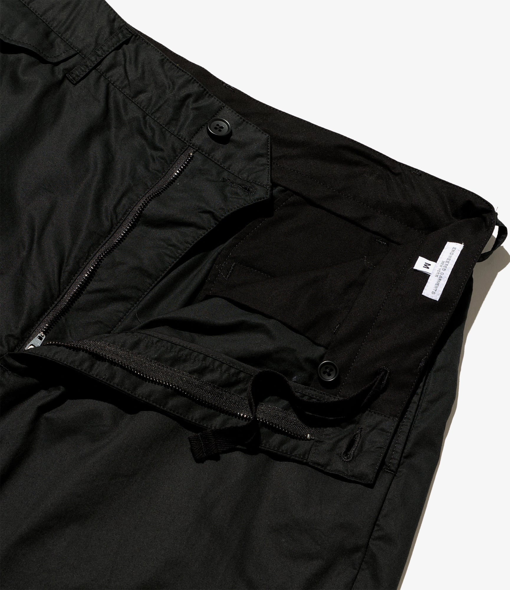Engineered Garments Officer Pant - Black Cotton High Count Twill
