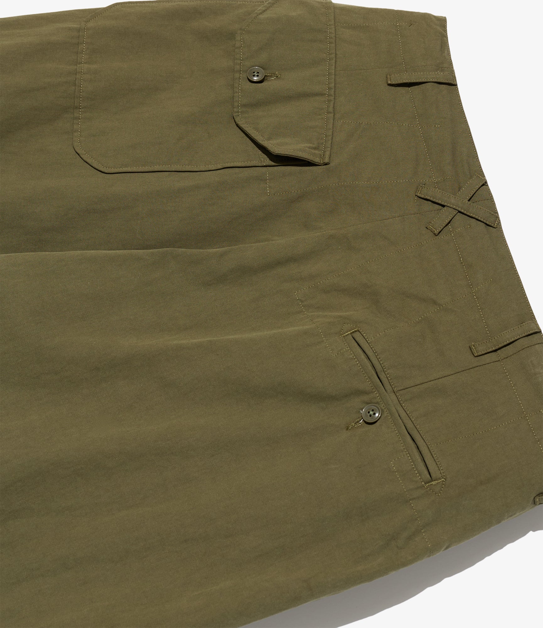 Engineered Garments Over Pant - Olive Cotton Sanded Cloth – Totem