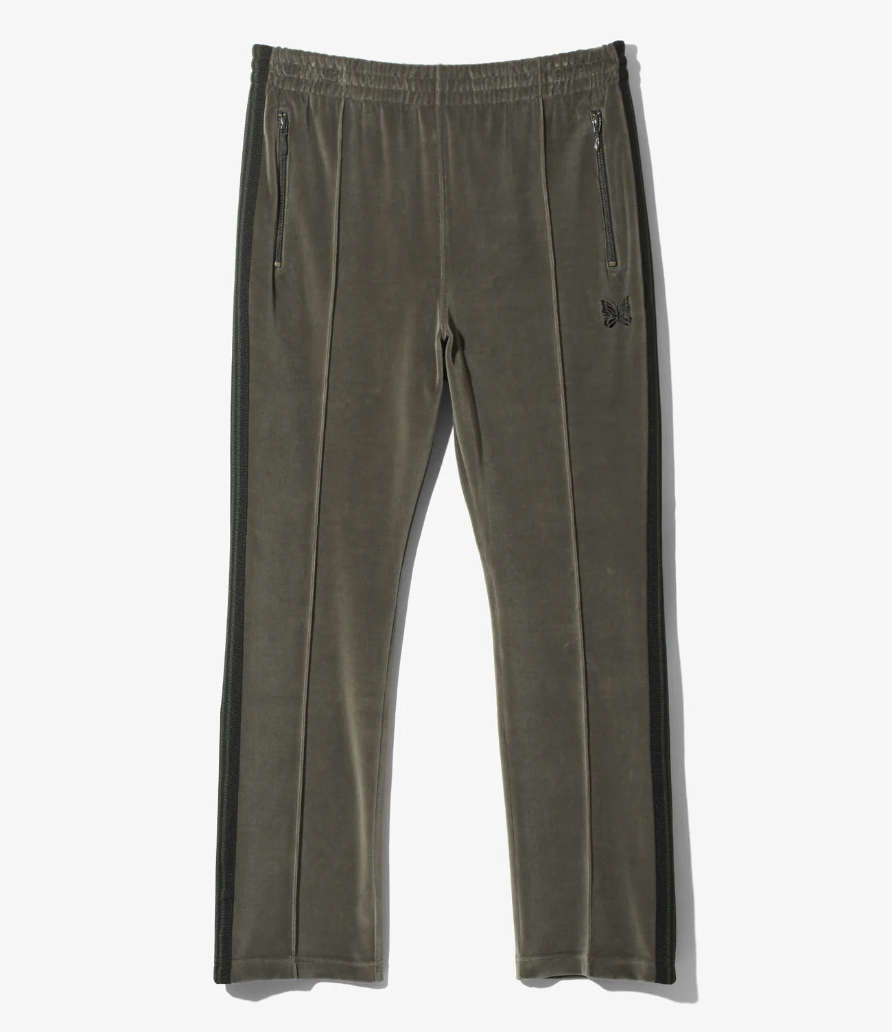 Needles | Narrow Track Pant C/Pe Velour | Olive - XS