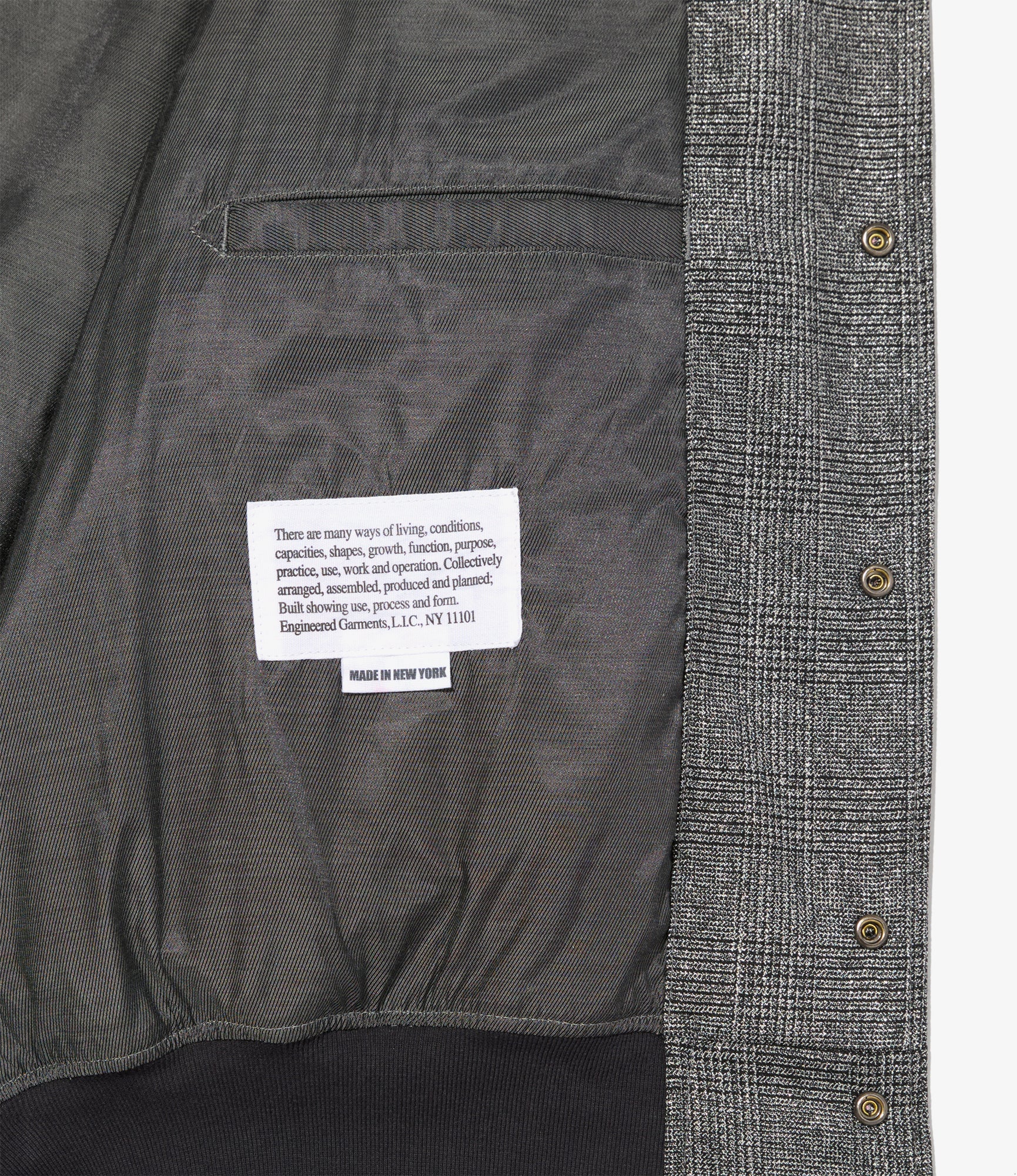 Engineered Garments Referee Jacket - Dk.Grey Polyester Lurex Glen