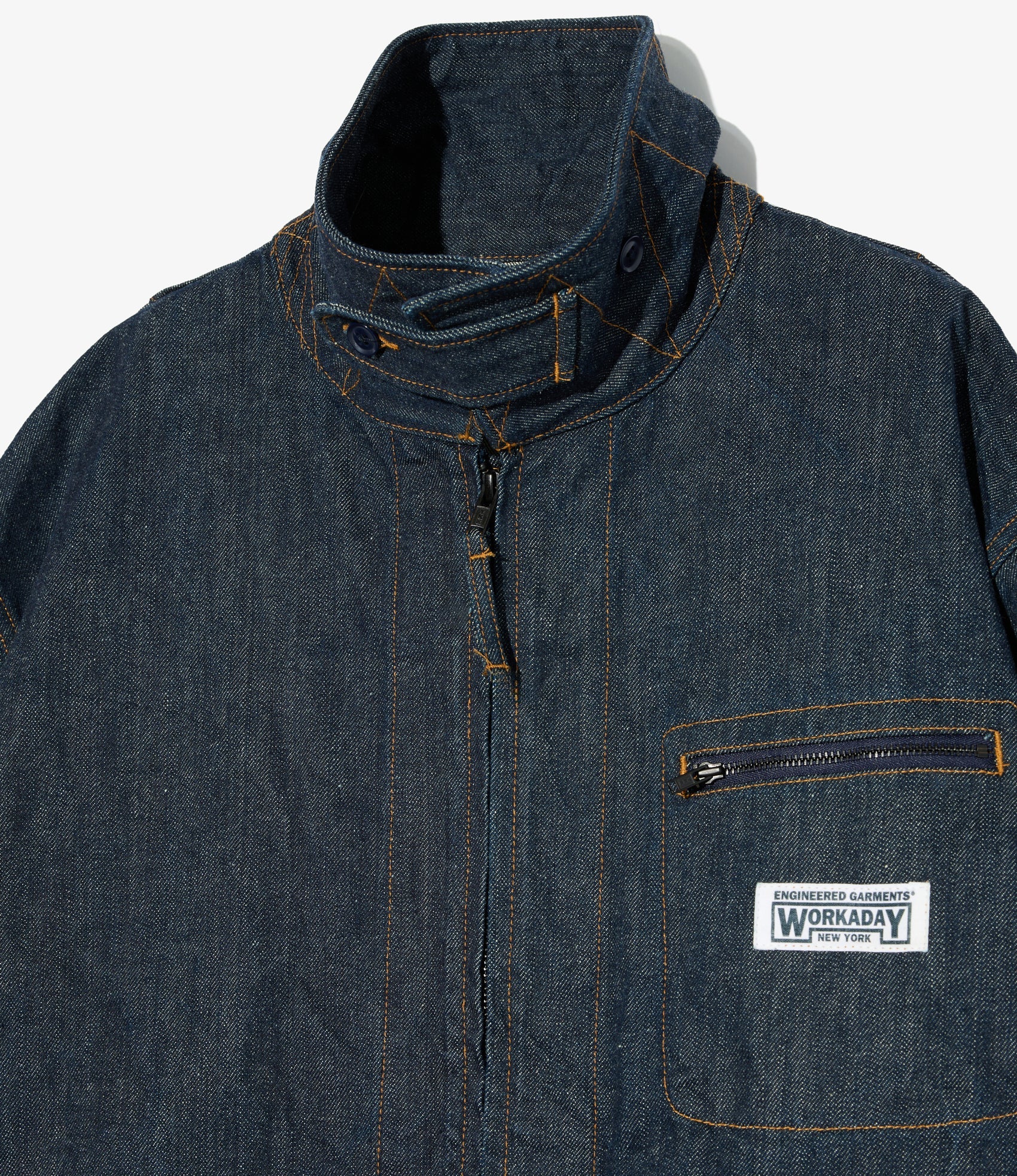Engineered Garments Workaday Short Jacket - Indigo 12oz Cone Denim