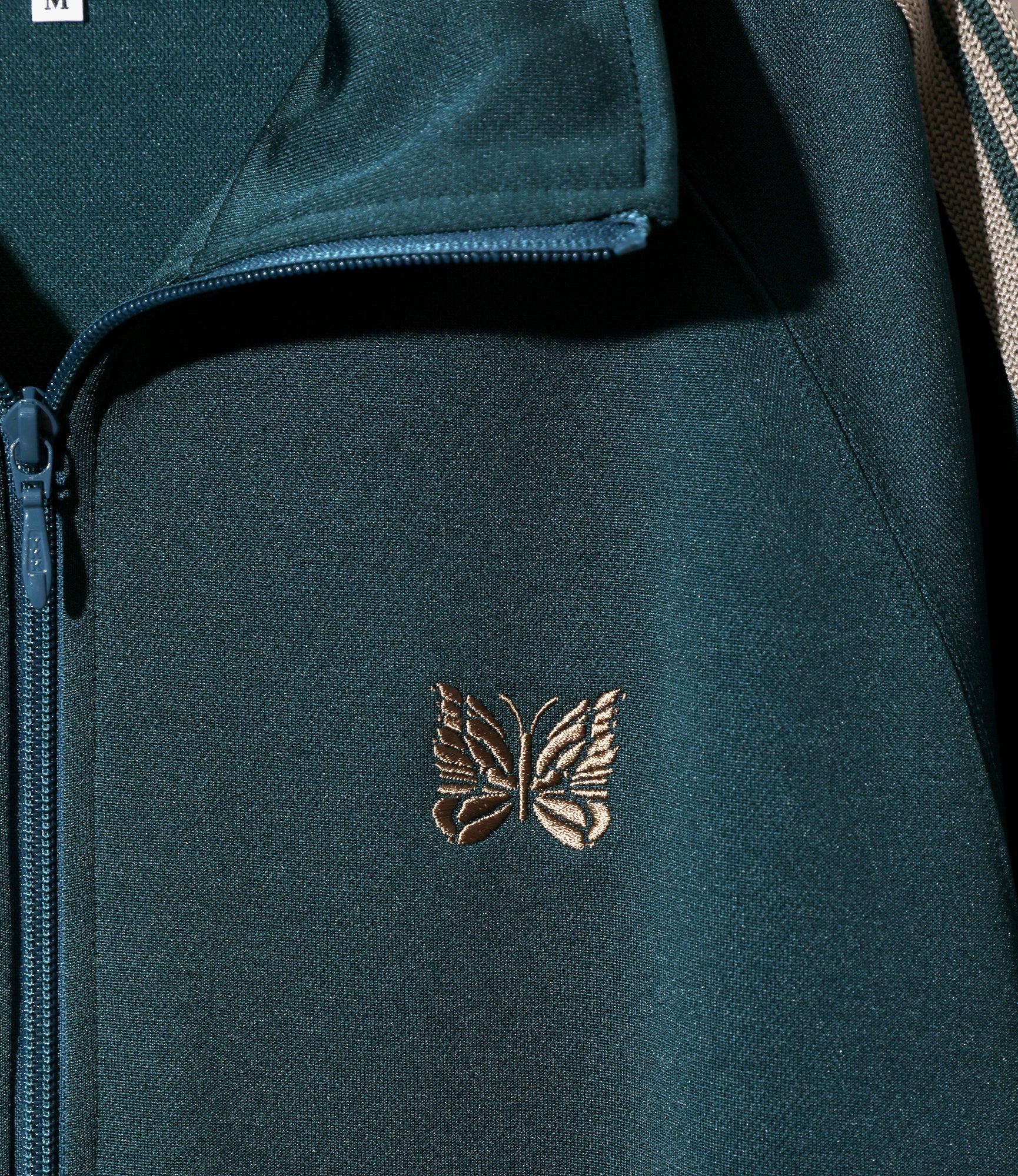 Needles Track Jacket Poly Smooth - Green (Grey Stripe) – Totem