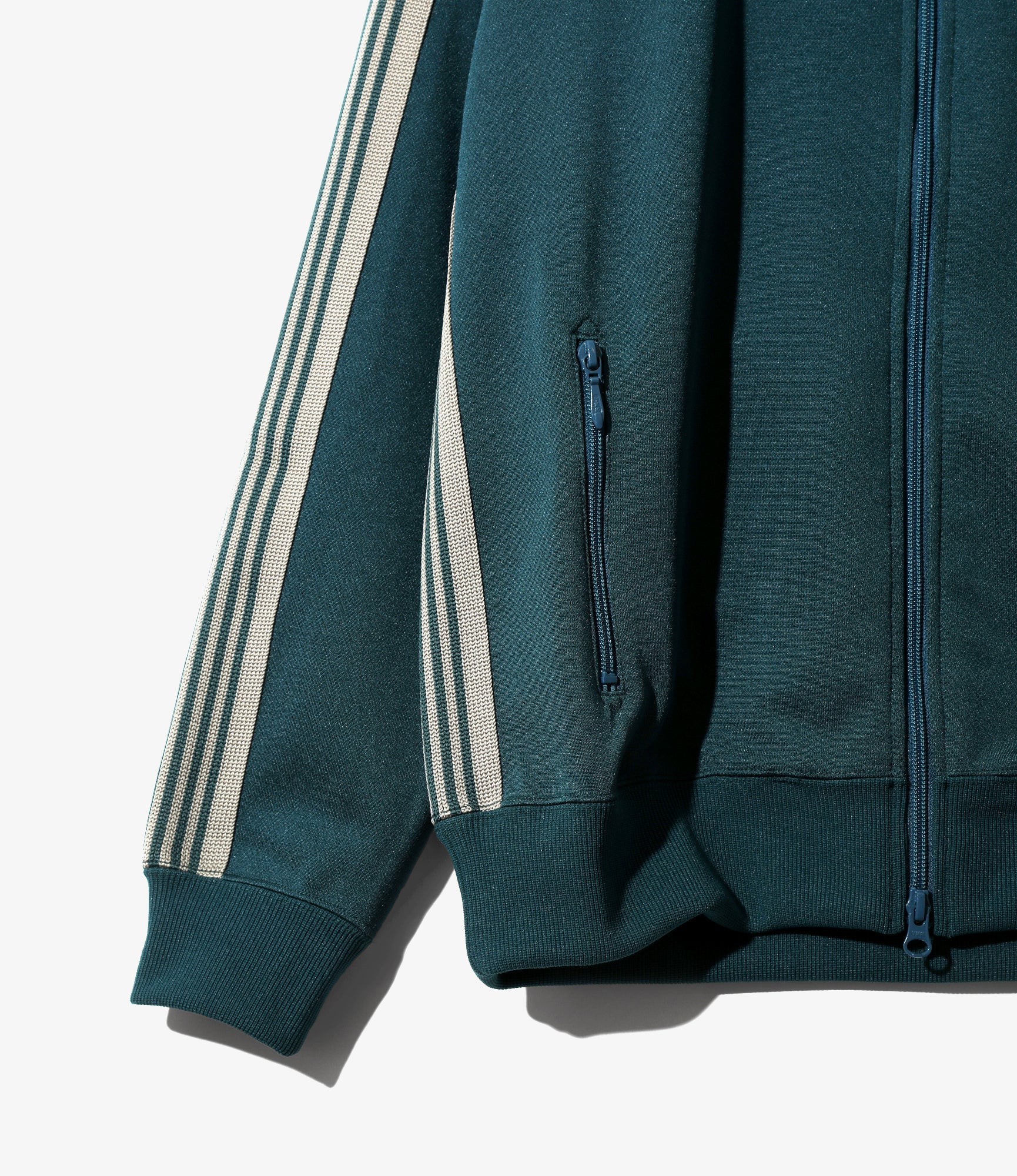 Needles Track Jacket Poly Smooth - Green (Grey Stripe) – Totem