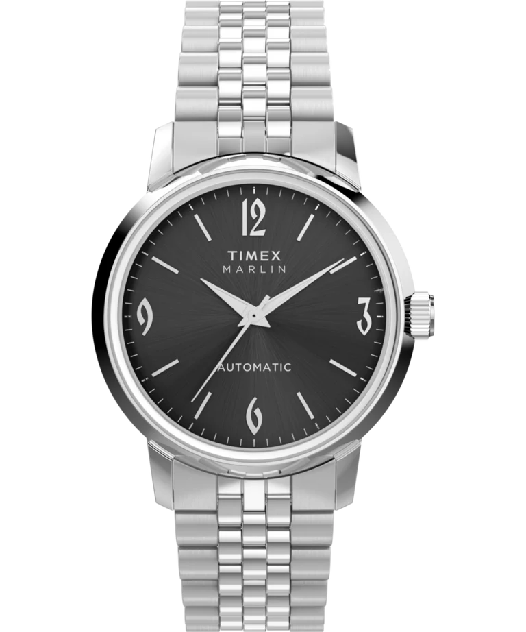 NWT Timex Marlin Automatic Black Dial Men\'s Watch Timex] Still madly in love with my all-black Marlin : r/Watches main image 4