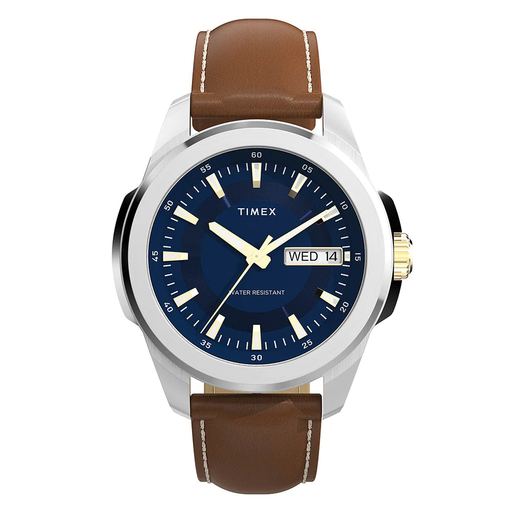 Timex® - Timex Essex Avenue Day-Date 45mm Leather Band – Totem