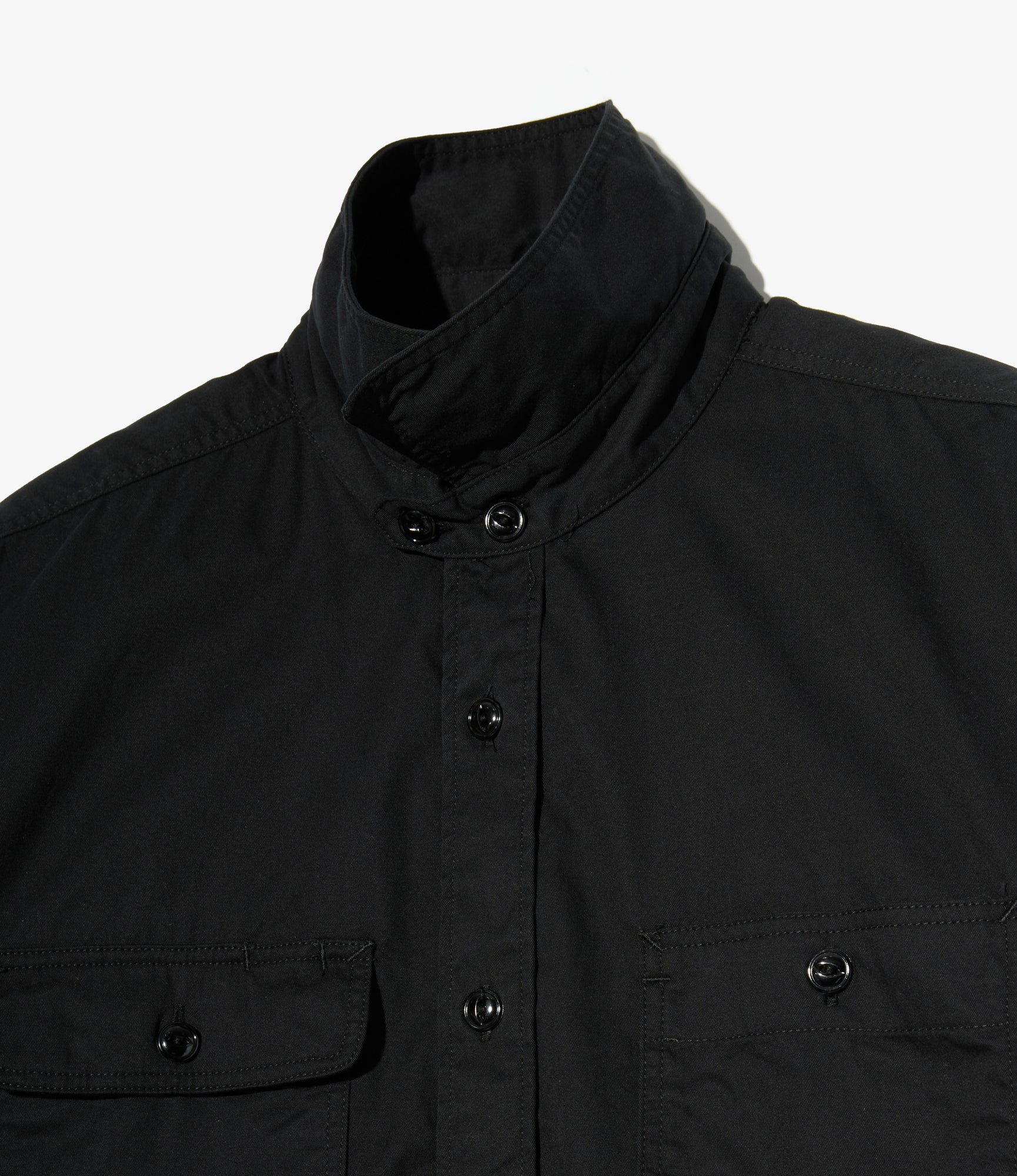 Engineered Garments Workaday Utility Shirt - Black Cotton Micro