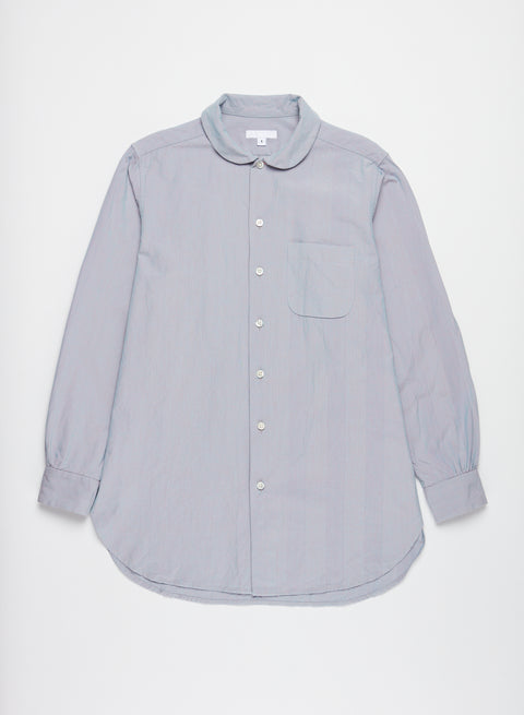 Engineered Garments Women's Rounded Collar Shirt - Blue Cotton Iridescent