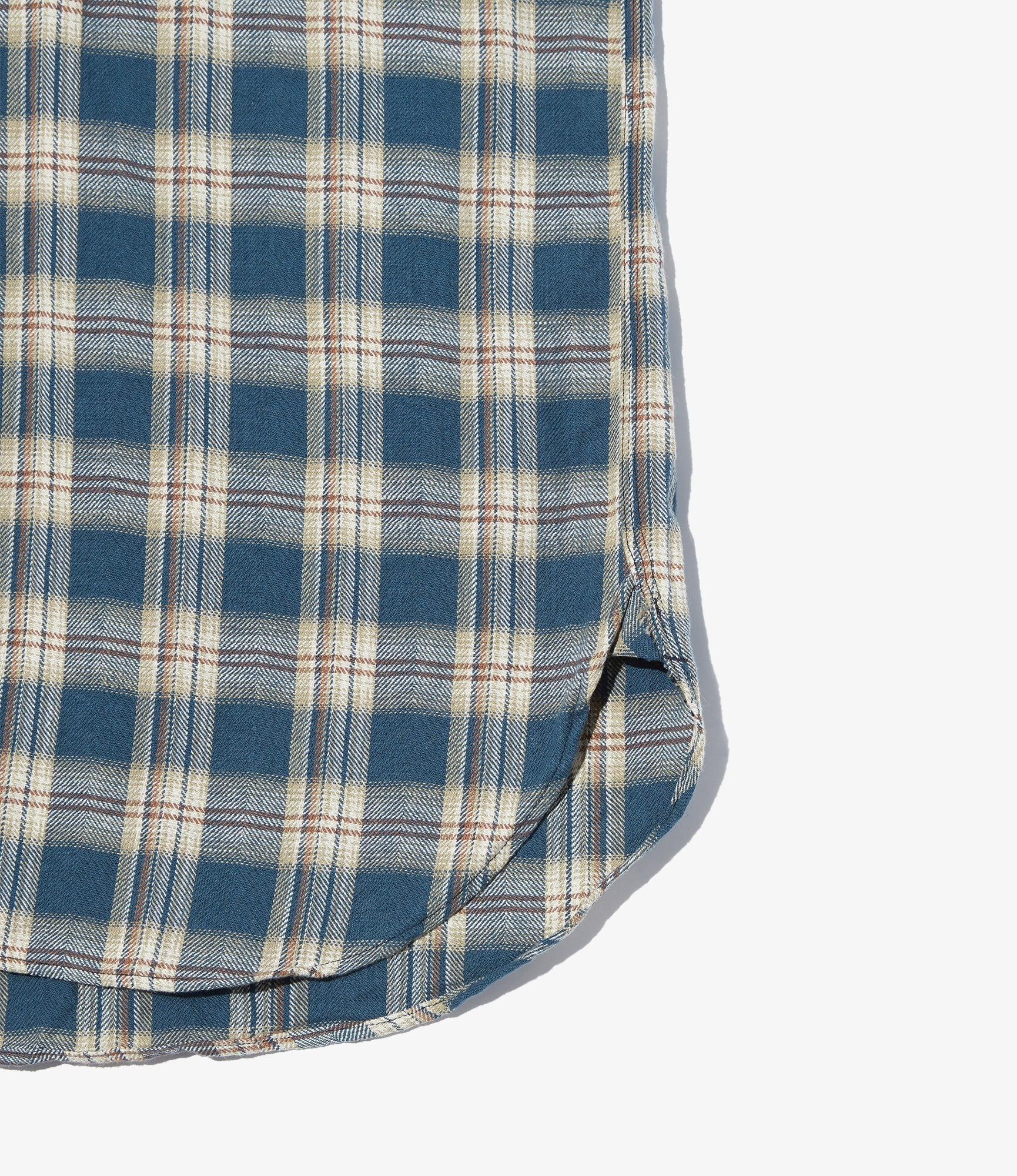 Engineered Garments Work Shirt - Navy Cotton Plaid Jacquard